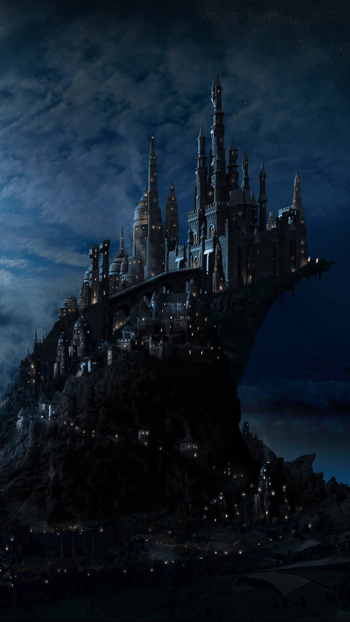 Majestic Hogwarts Castle Night Wallpaper