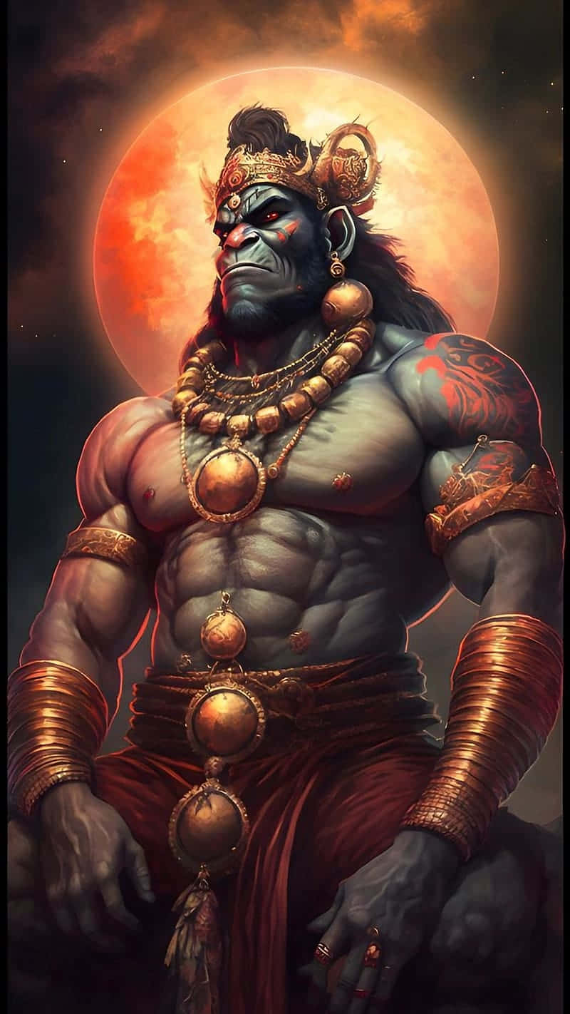 Majestic_ Lord_ Hanuman_ Artwork Wallpaper