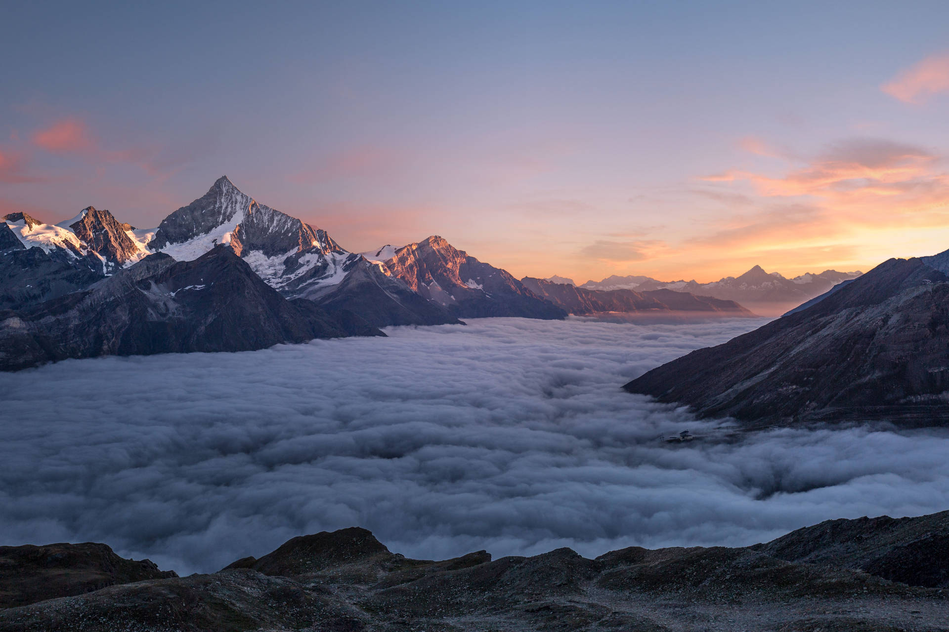 Majestic Mountain Peak At Sunrise Wallpaper