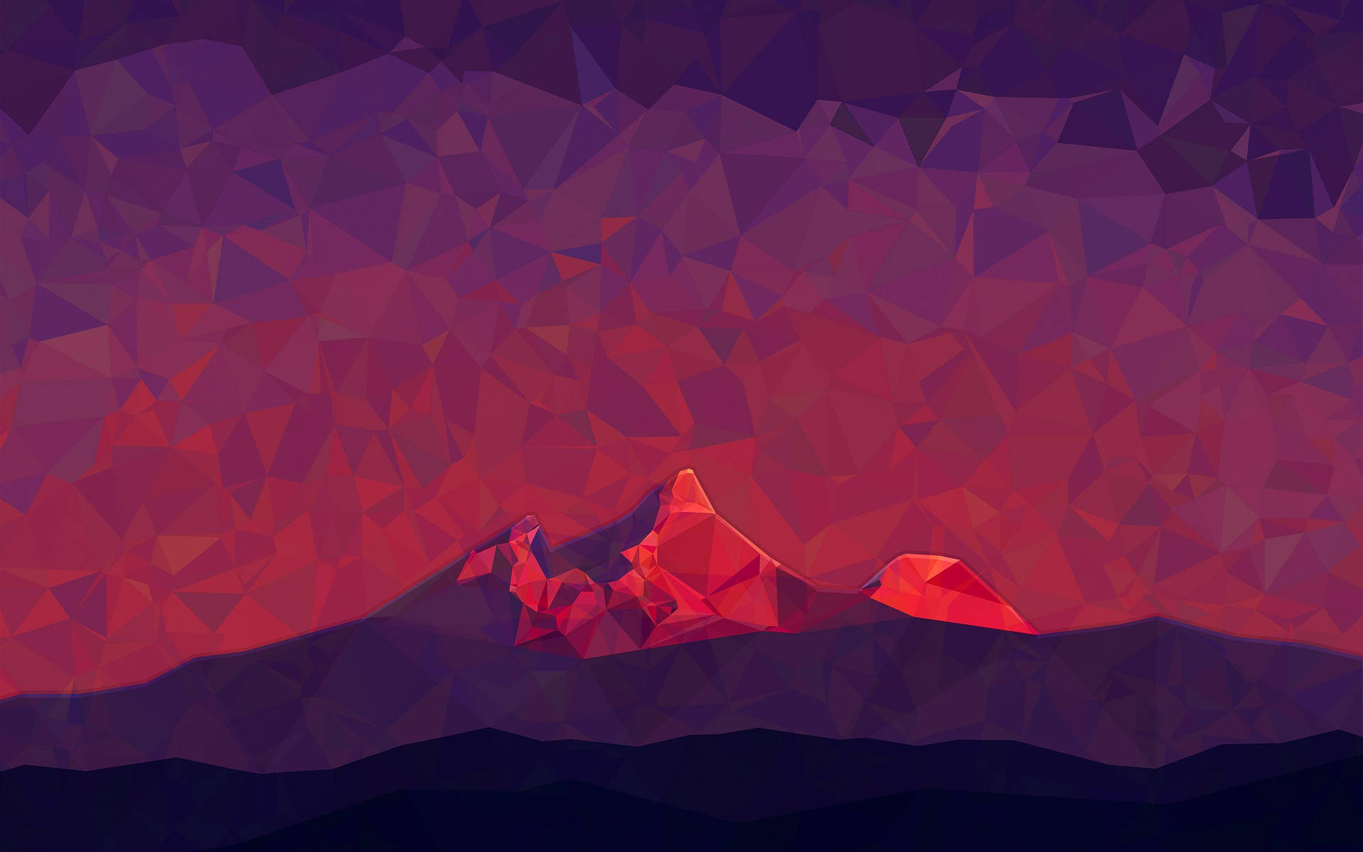 Majestic Red Polygon Mountain In High Resolution Wallpaper