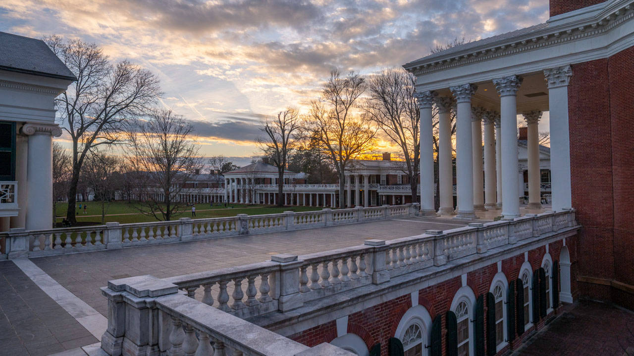 Majestic Rotunda Hallway Of University Of Virginia Wallpaper