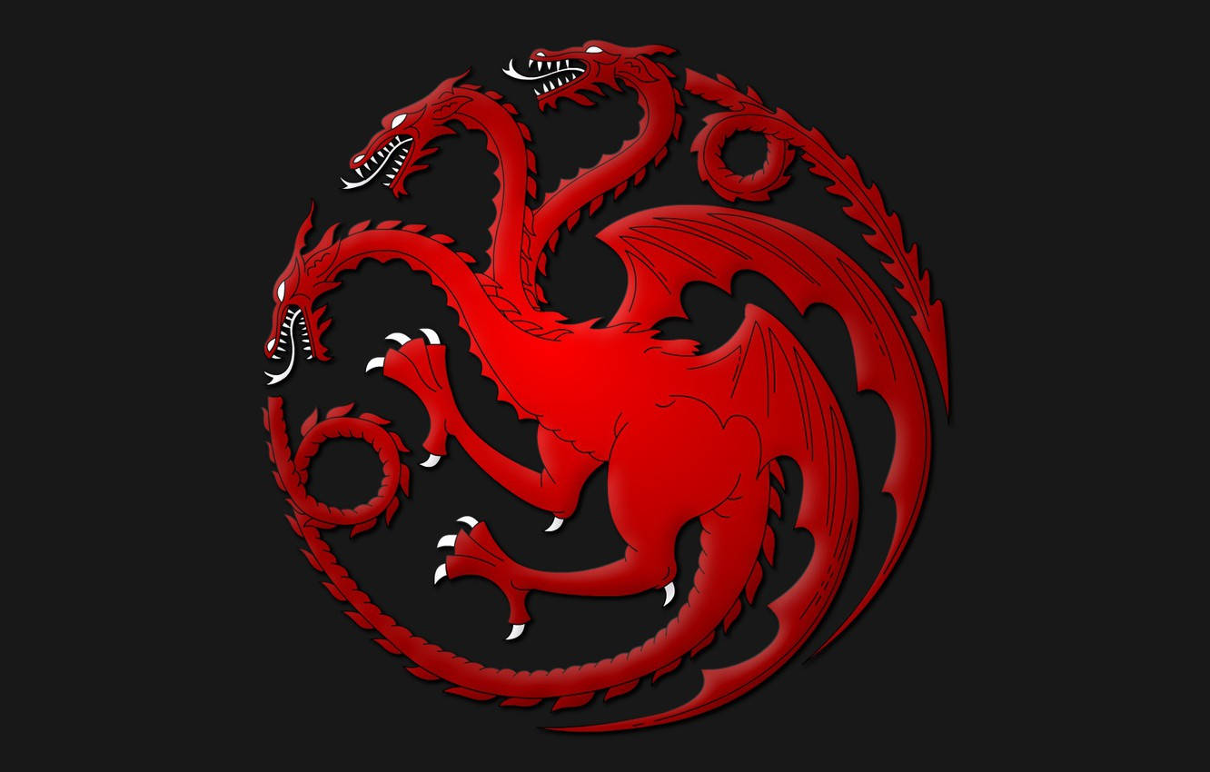 Majestic Three-headed Red Dragon Wallpaper