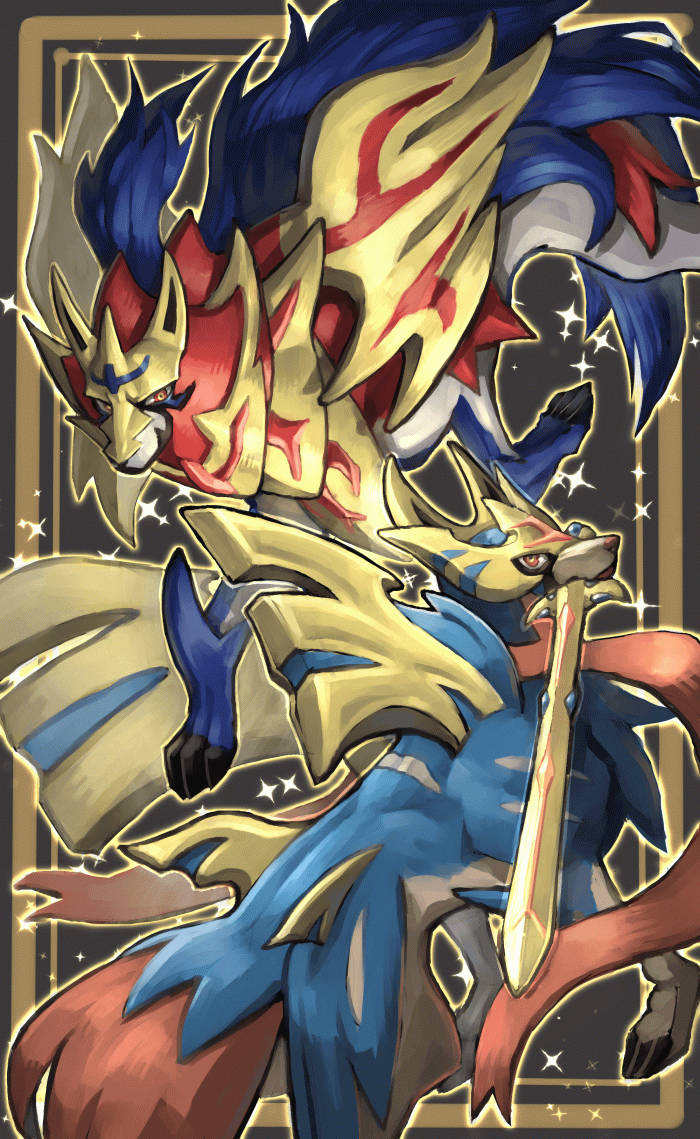 Majestic Zacian And Zamazenta Fan Art Wallpaper