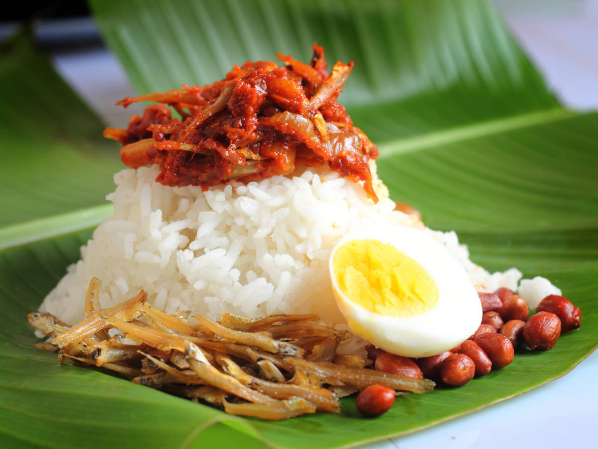 Malaysian Nasi Lemak Low Angle Shot Wallpaper