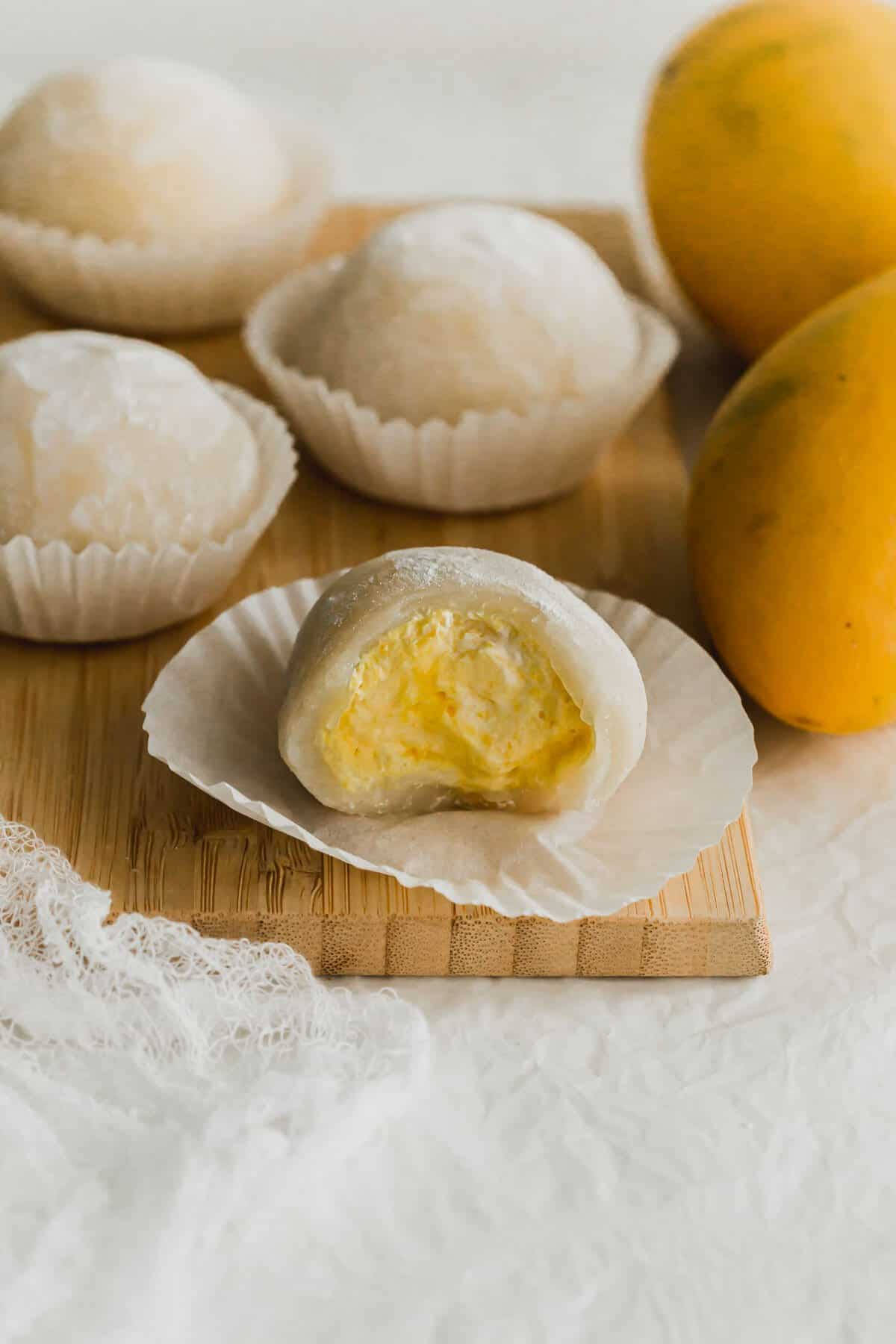 Mango Mochi Bite Wallpaper