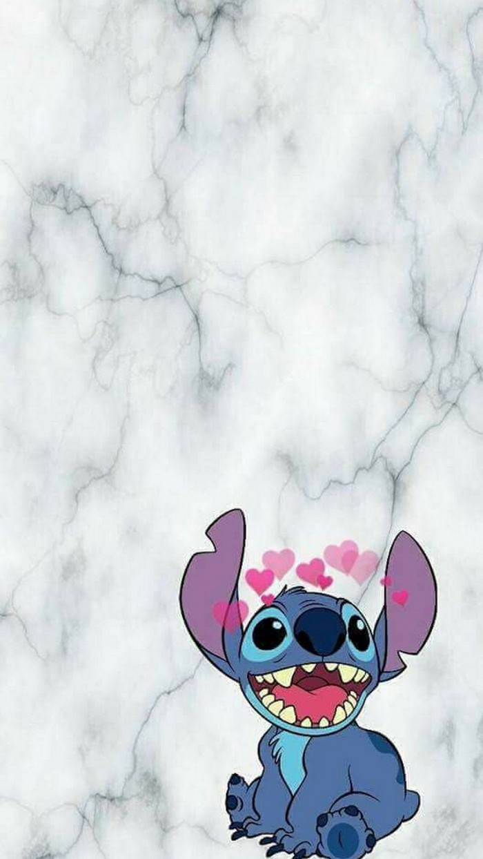 Marble Backdrop Kawaii Stitch Wallpaper