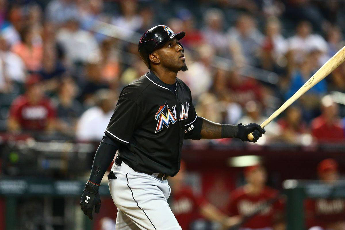 Marcell Ozuna Black Miami Marlins Jersey Wallpaper