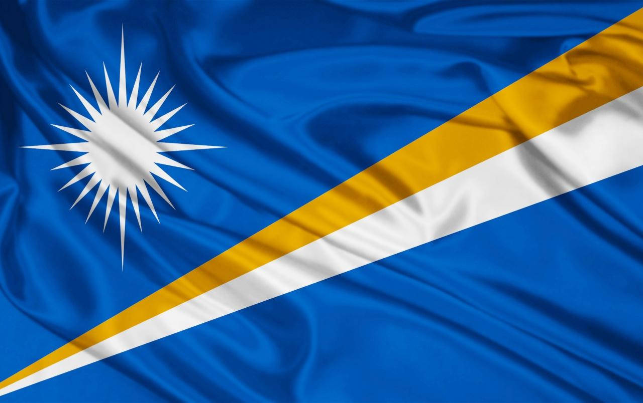 Marshall Islands Wavy Flag Wallpaper