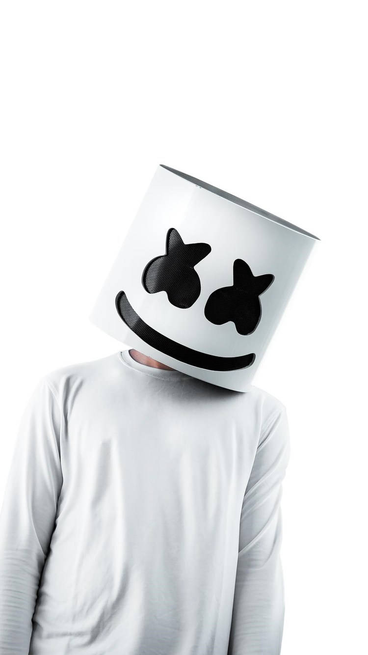 Marshmallow Dj Iconic White Mask Wallpaper