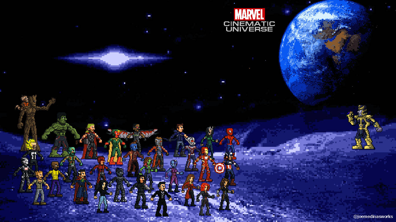 Marvel Cinematic Universe Pixel Art Wallpaper