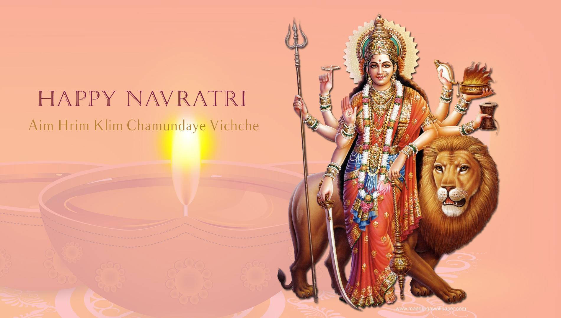 Mata Rani Navratri Greeting Wallpaper