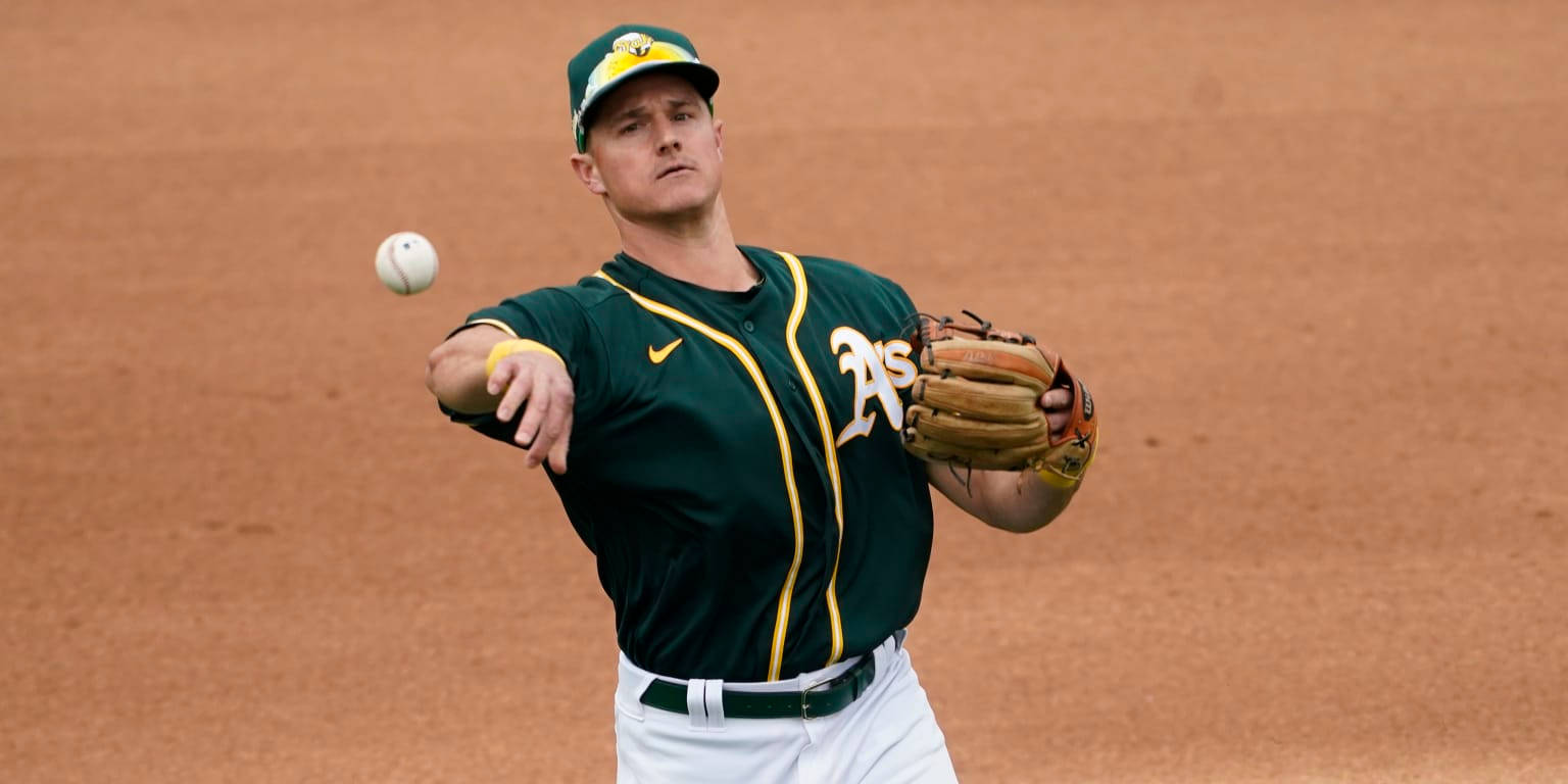 Matt Chapman Wearing Oakland Athletics Uniform Wallpaper