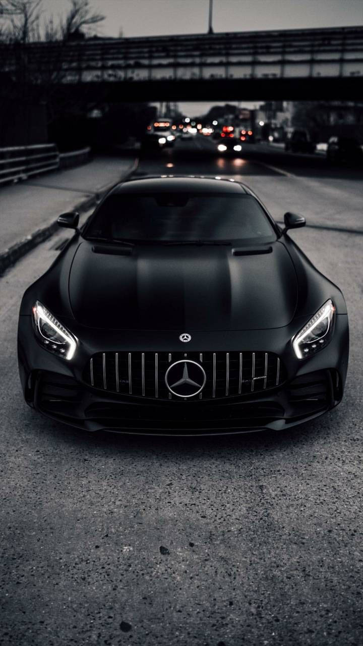 Matte Black Amg On The Road Wallpaper