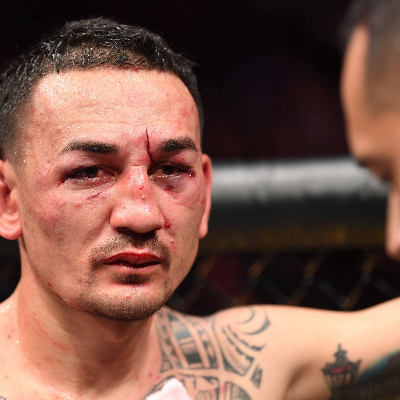 Max Holloway Bloody Cut Face Wallpaper