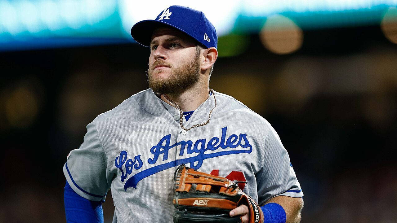 Max Muncy With Baseball Mitt Wallpaper