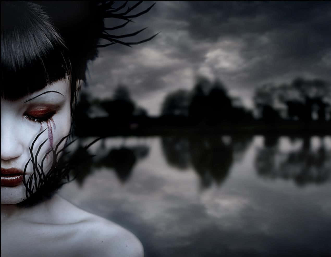 Melancholic Demon In Desolation Wallpaper