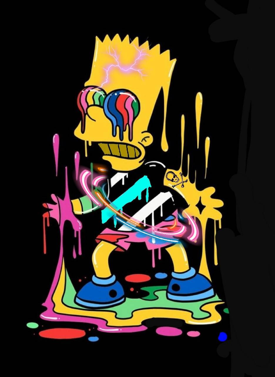 Melting Bart Simpson Cool Drip Wallpaper