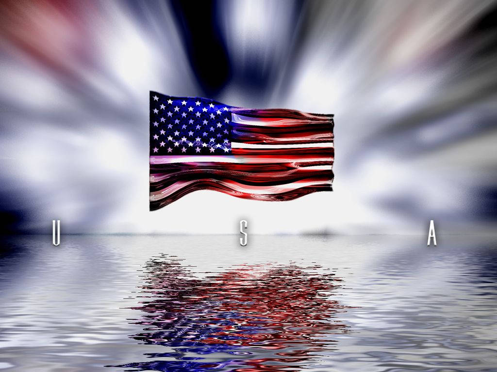 Memorial Day Usa Flag Above Water Wallpaper