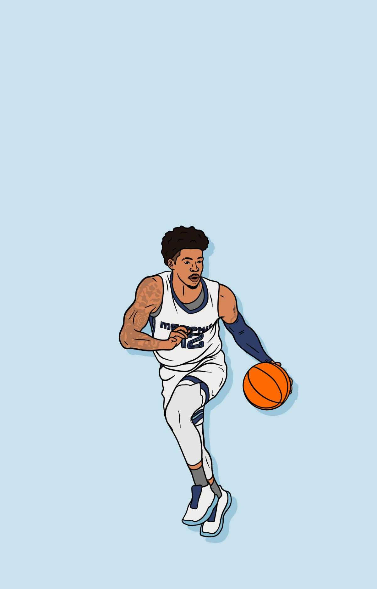 Memphis Grizzlies Ja Morant Artwork Wallpaper