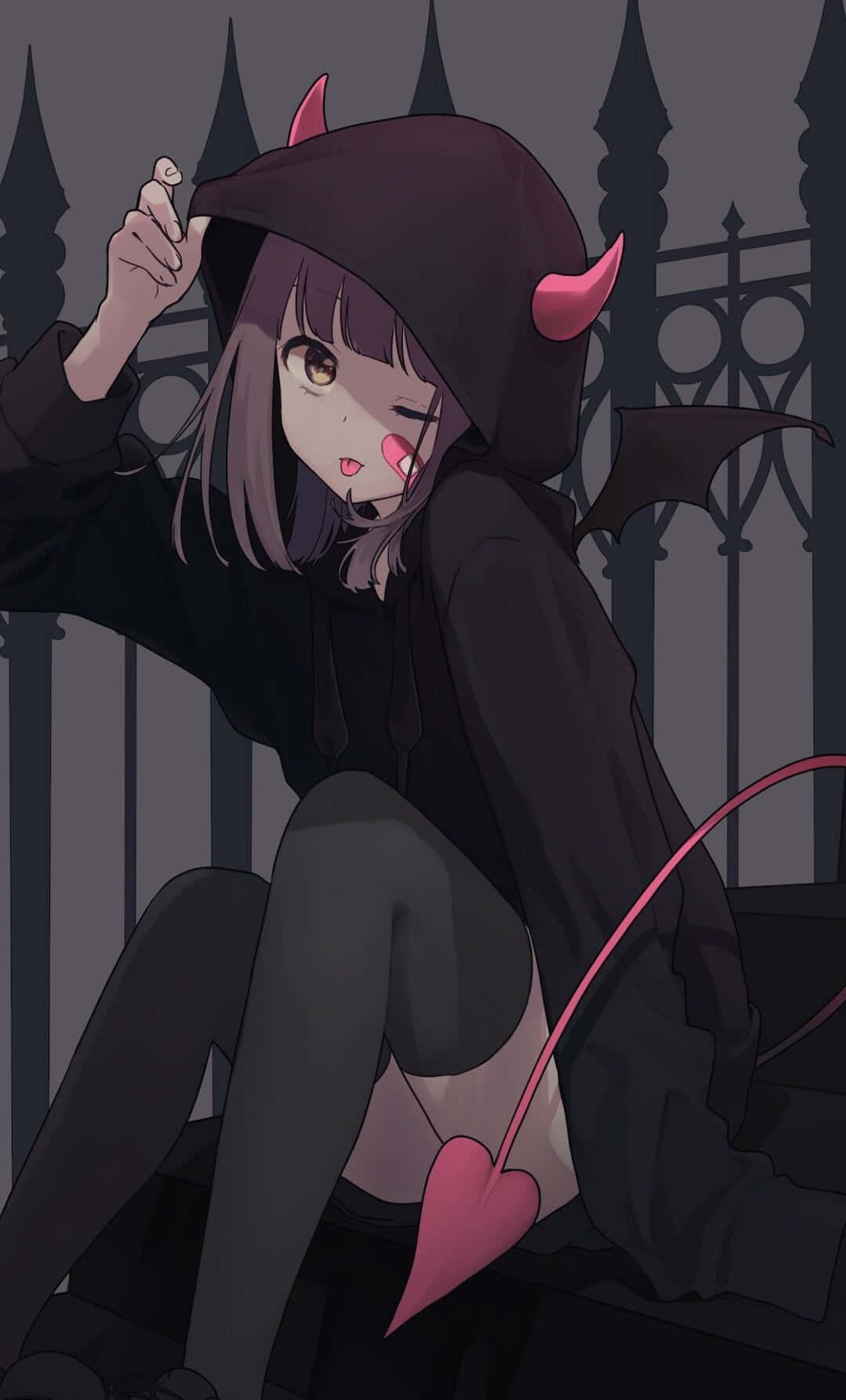 Menhera Chan With Red Eyes And Sailor Outfit In A Dark Theme Wallpaper