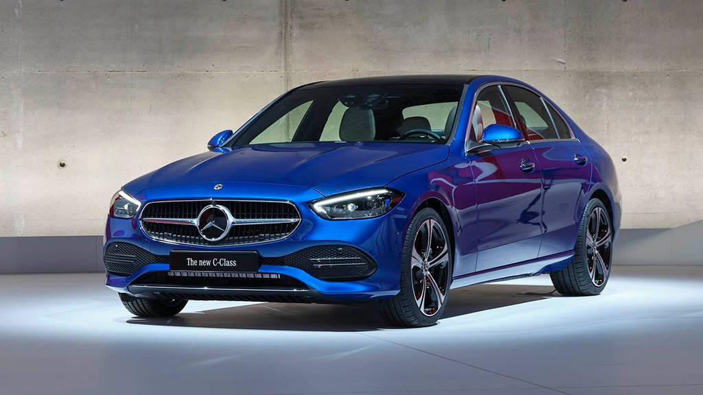 Mercedes Benz C300 Metallic Blue Paint Wallpaper