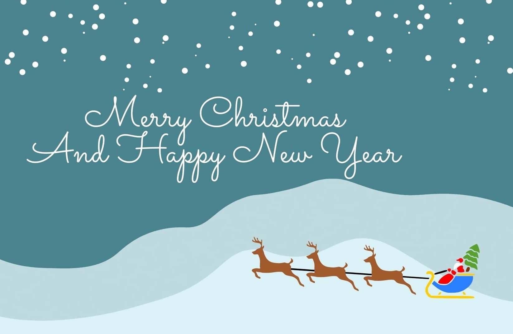 Merry Christmas And Happy New Year Greeting Card Wallpaper