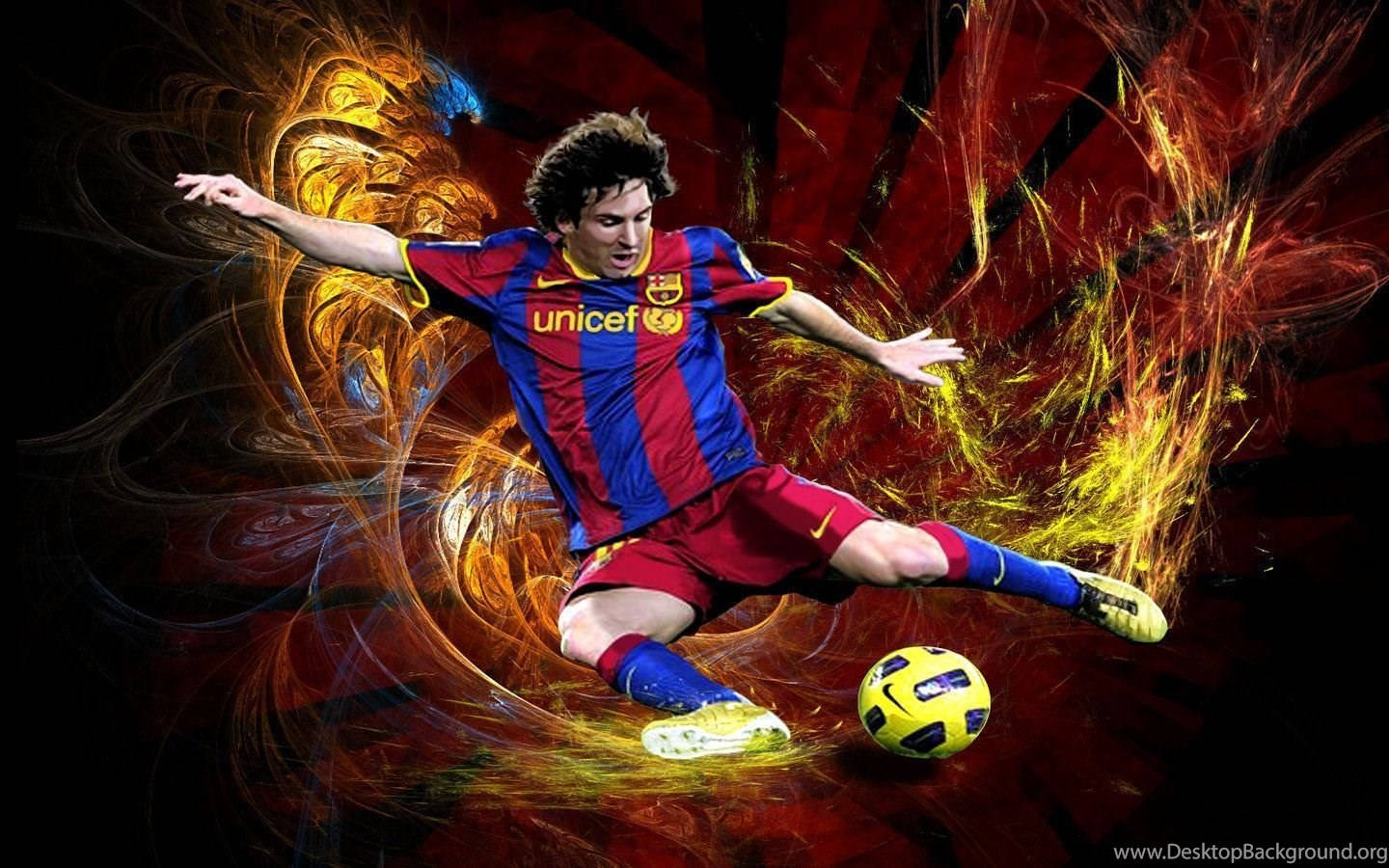 Messi Ball Kick Art Wallpaper