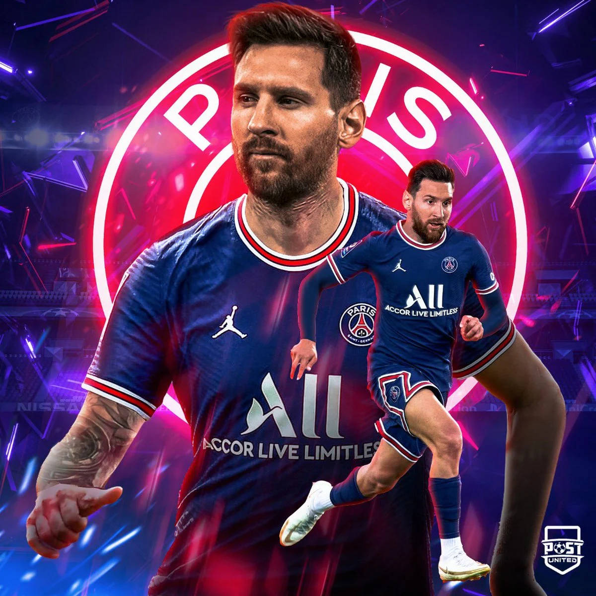 Messi Dominates The Field In Psg Attire Wallpaper