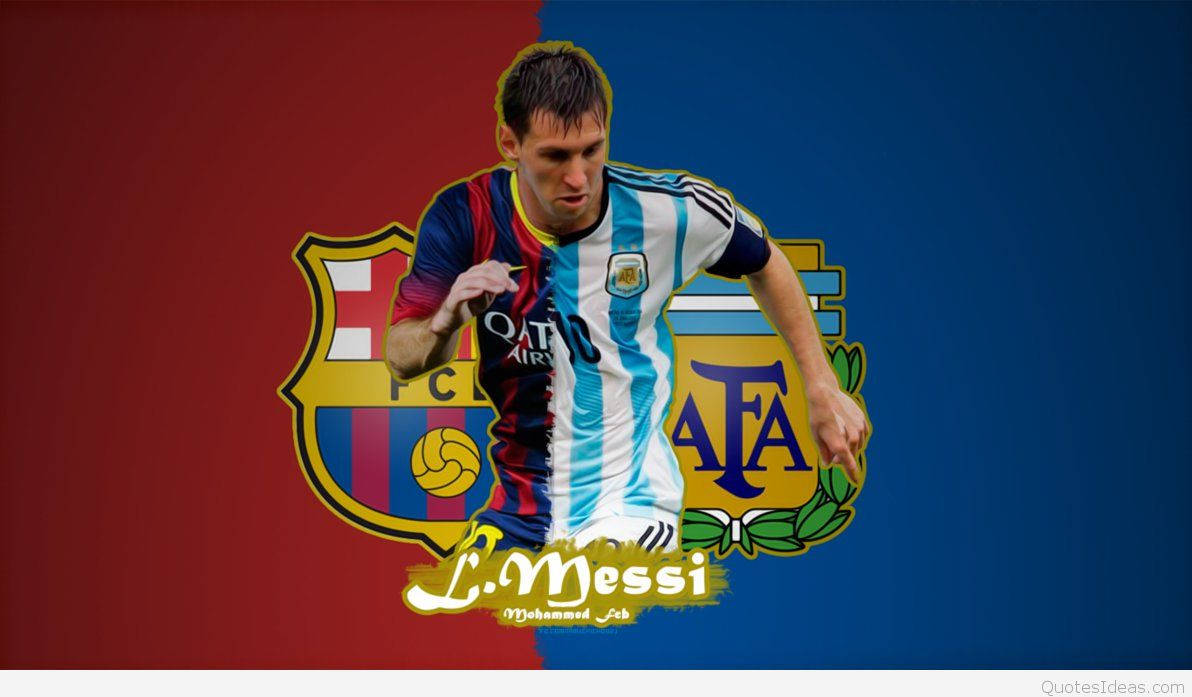 Messi Fcb Afa Logo Wallpaper