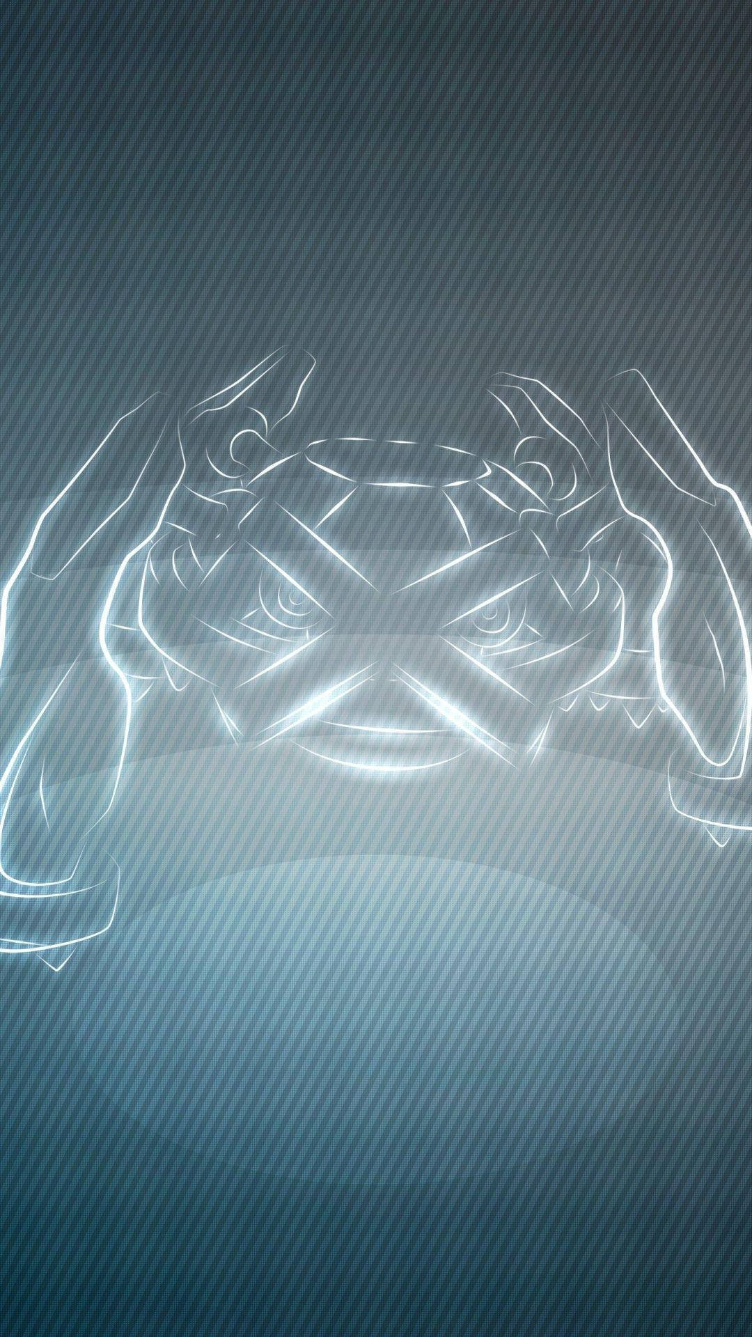 Metagross White Outline Phone Wallpaper