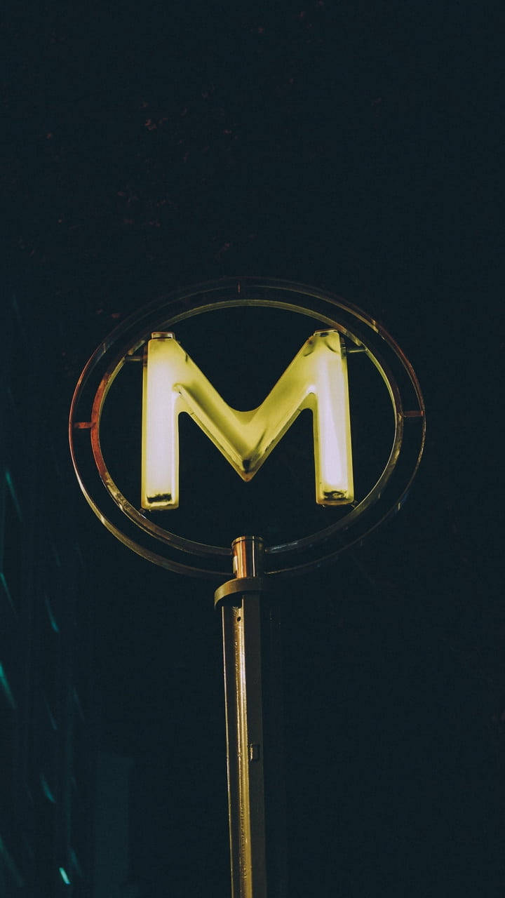 Metallic Letter M Wallpaper