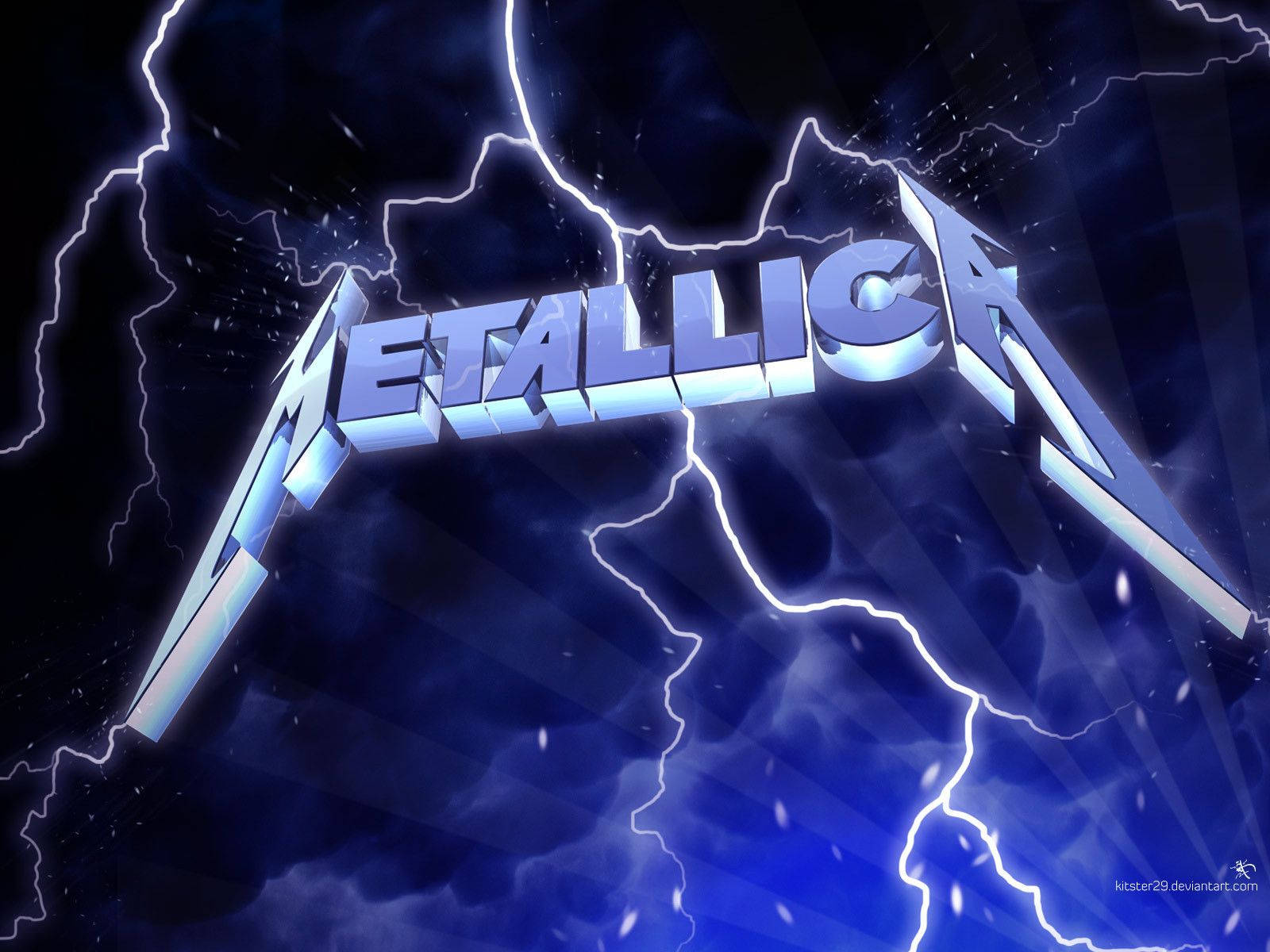 Metallica Blue Lightning Logo Wallpaper