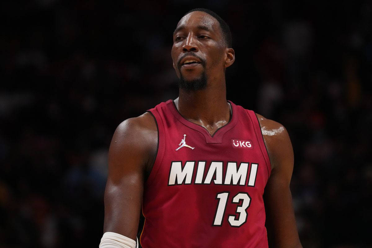 Miami Bam Adebayo Serious Look Wallpaper