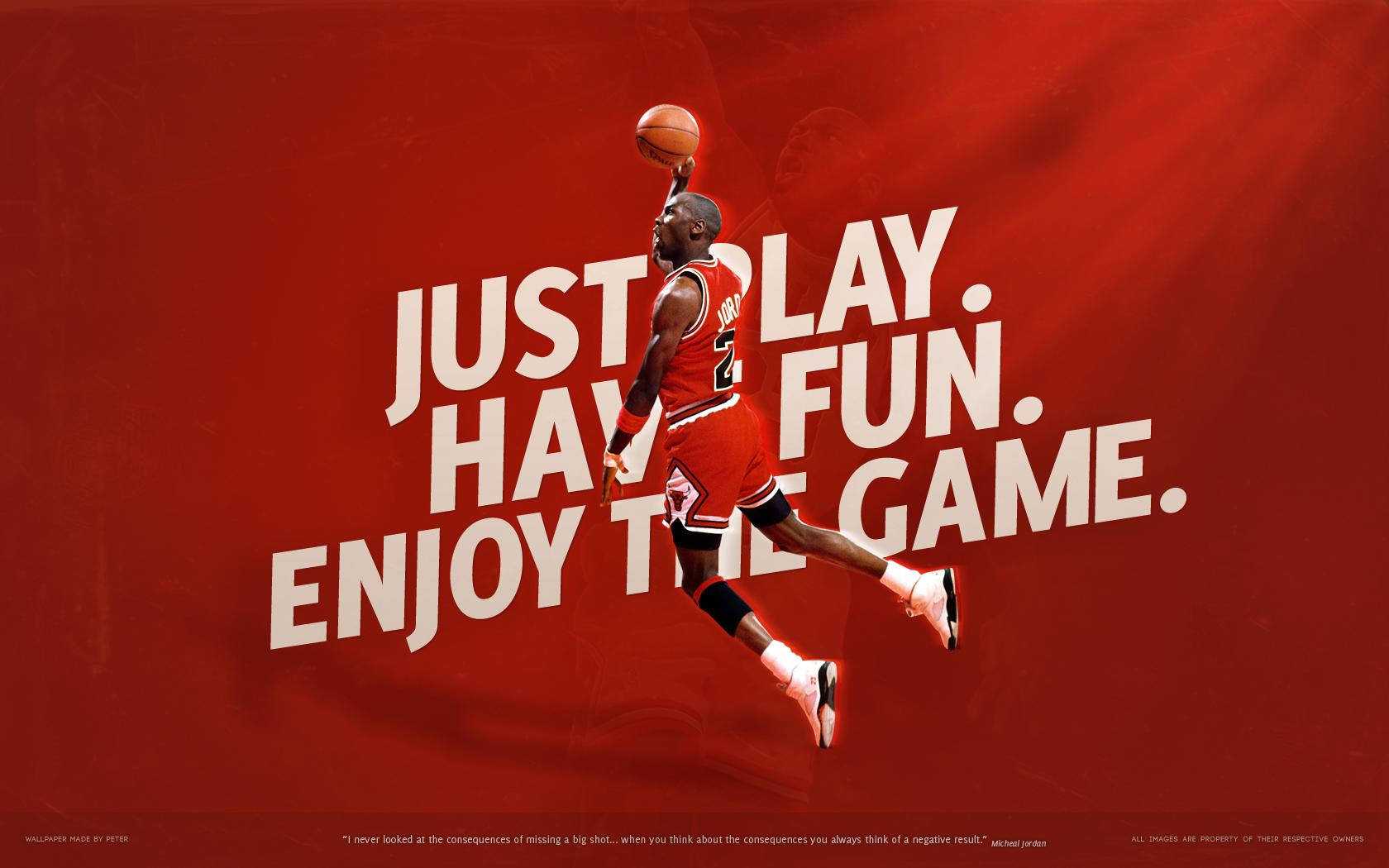 Michael Jordan Just Play Red Cover Wallpaper