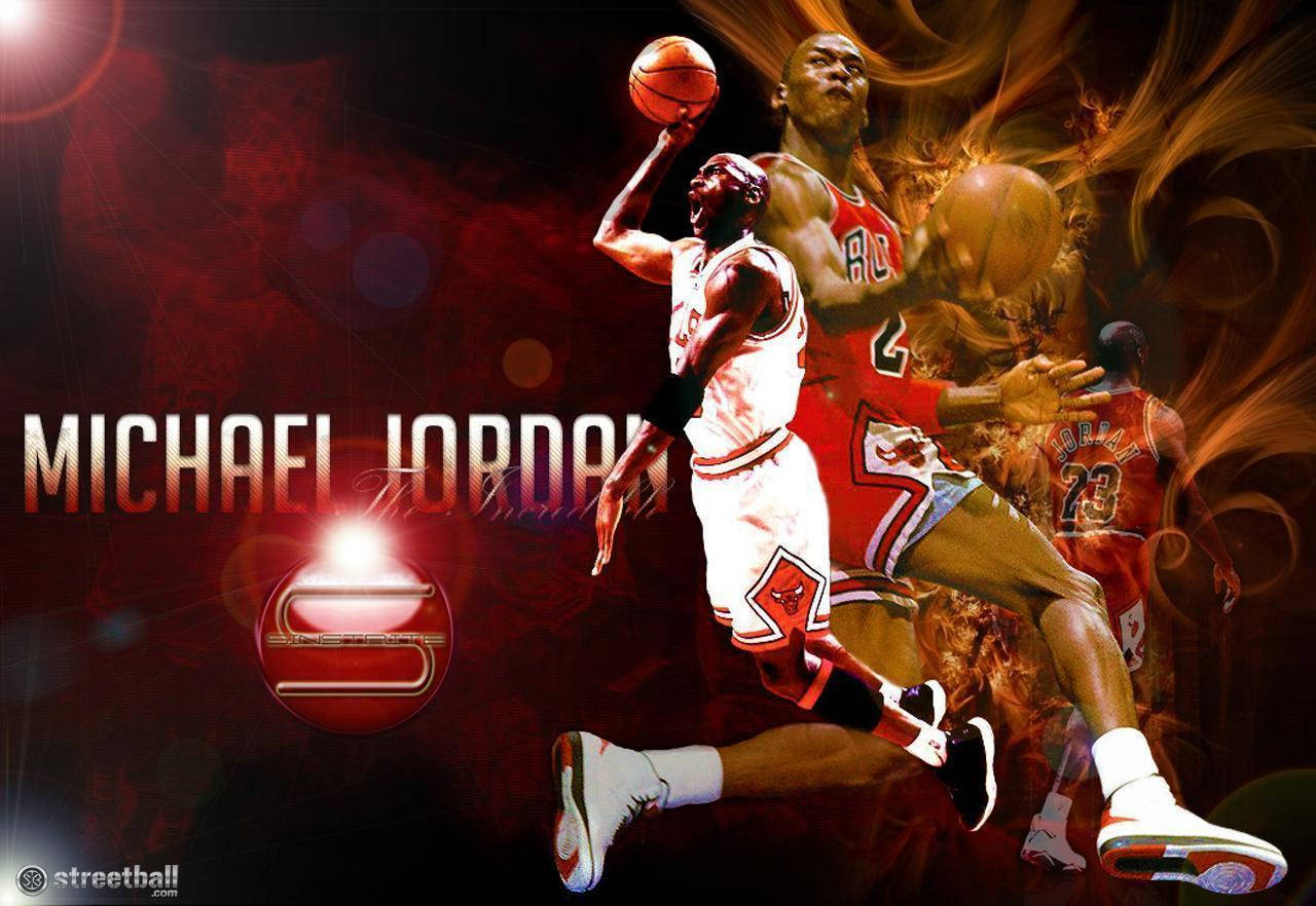 Michael Jordan Slam Dunk Logo Cover Wallpaper