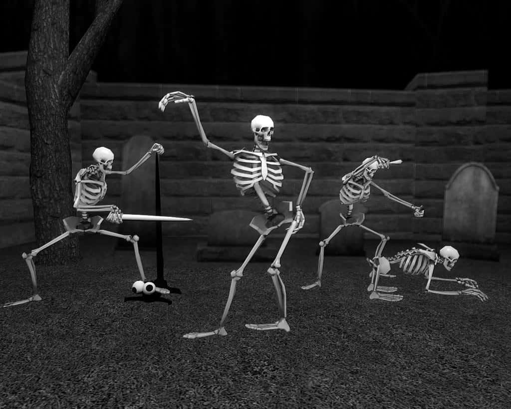 Midnight Skeleton Dance Wallpaper