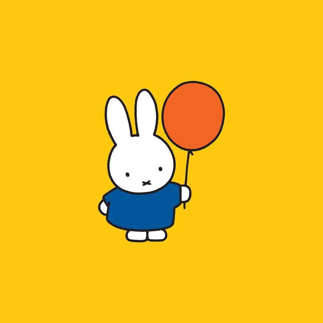 Miffy With Orange Balloon Wallpaper