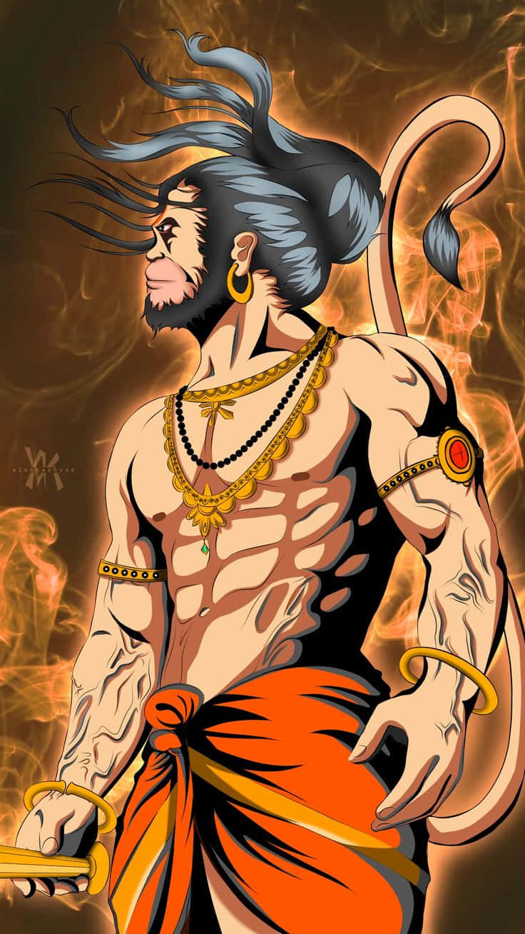 Mighty_ Hanuman_ Illustration Wallpaper