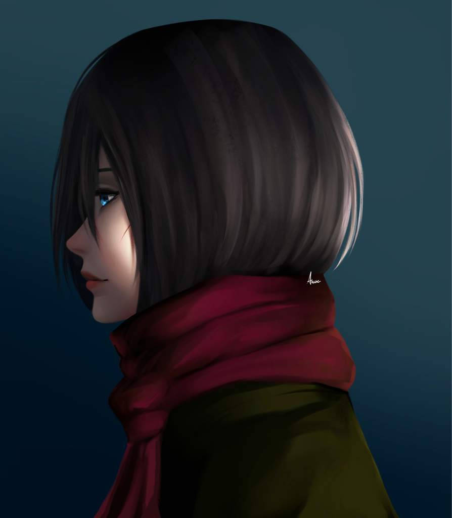 Mikasa Cute Side-view Profile Wallpaper