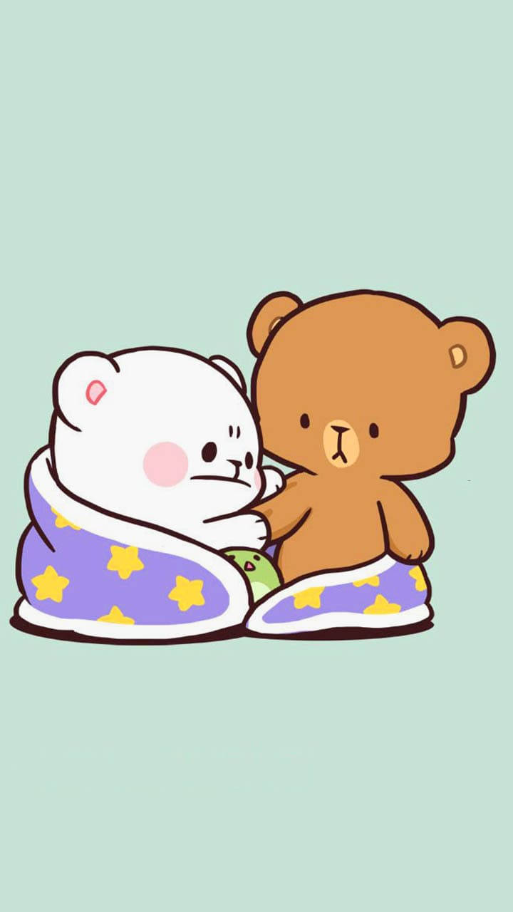 Milk And Mocha Bears Purple Blanket Wallpaper