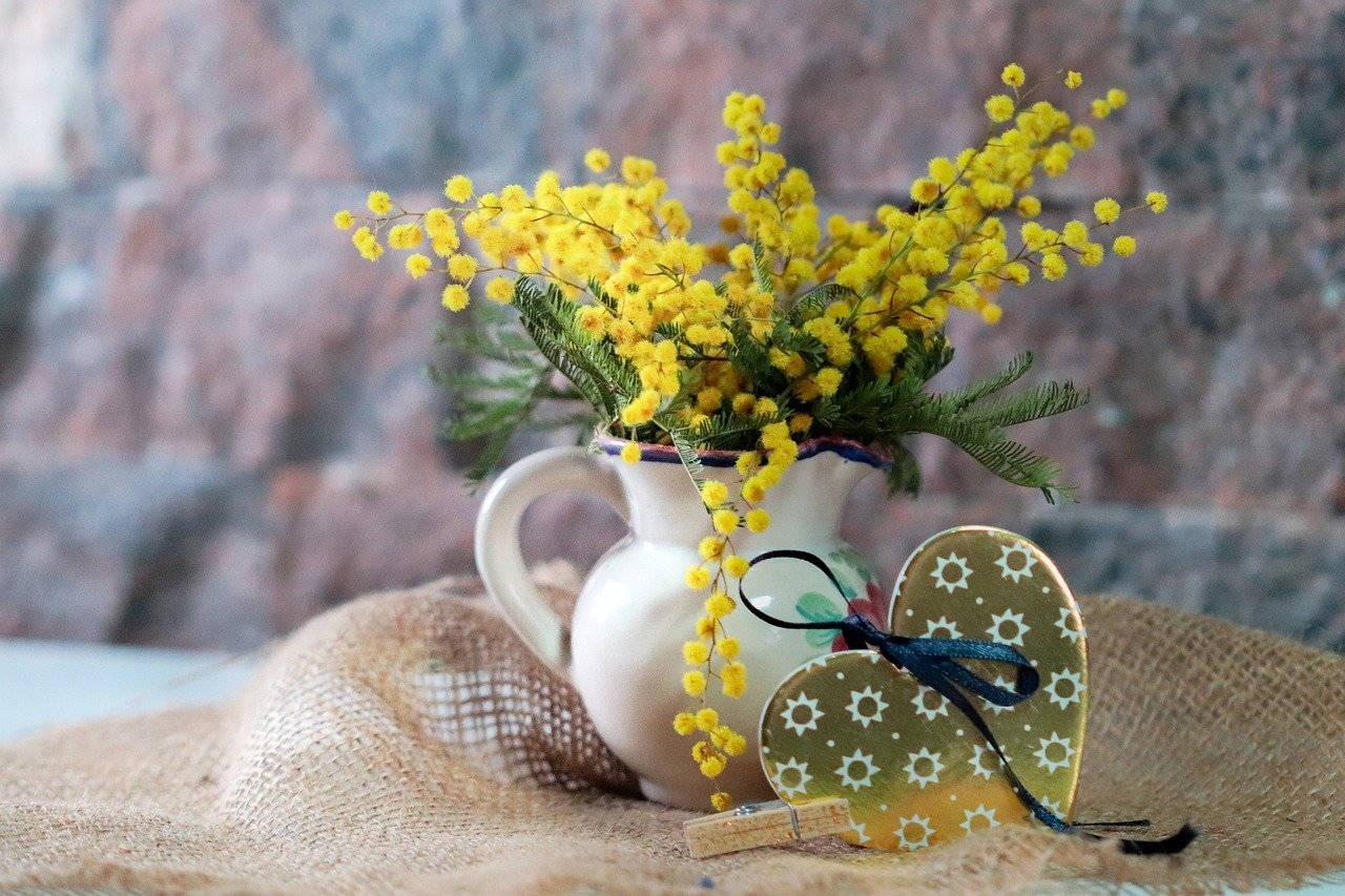 Mimosa Flower Arrangement Wallpaper