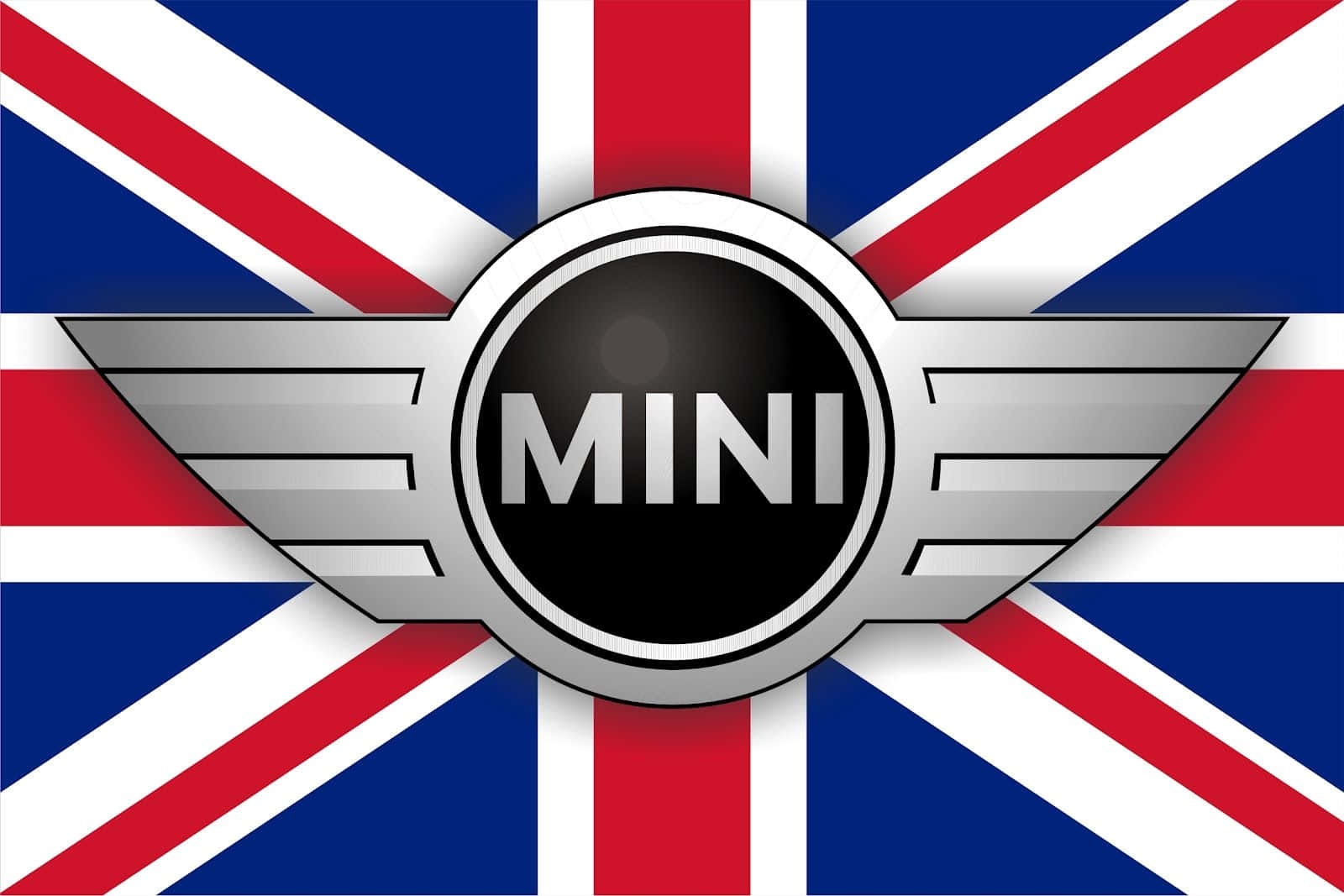 Mini Cooper Logowith Union Jack Background Wallpaper