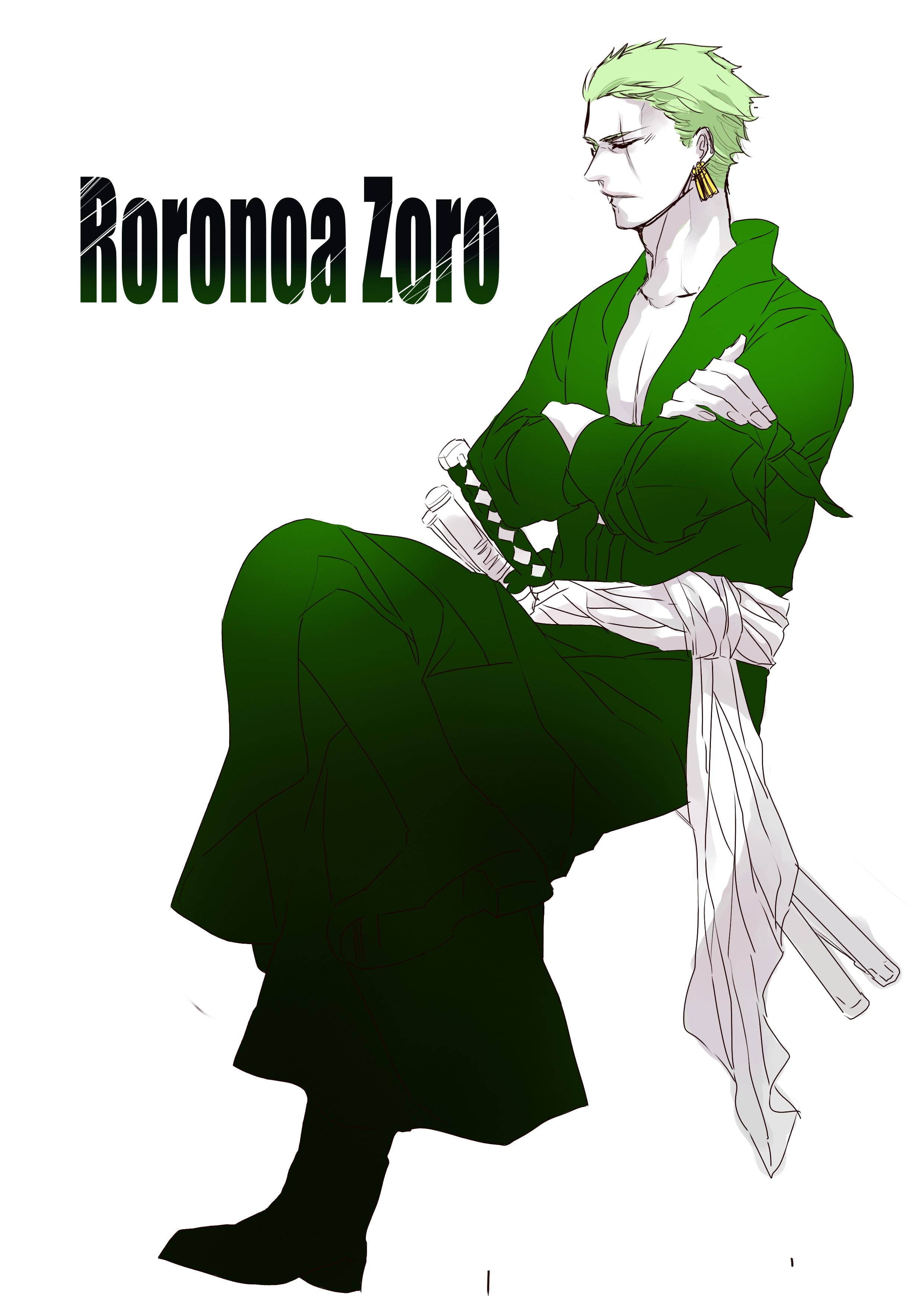 Minimal Gradient Illustration Anime Zoro Pfp Wallpaper