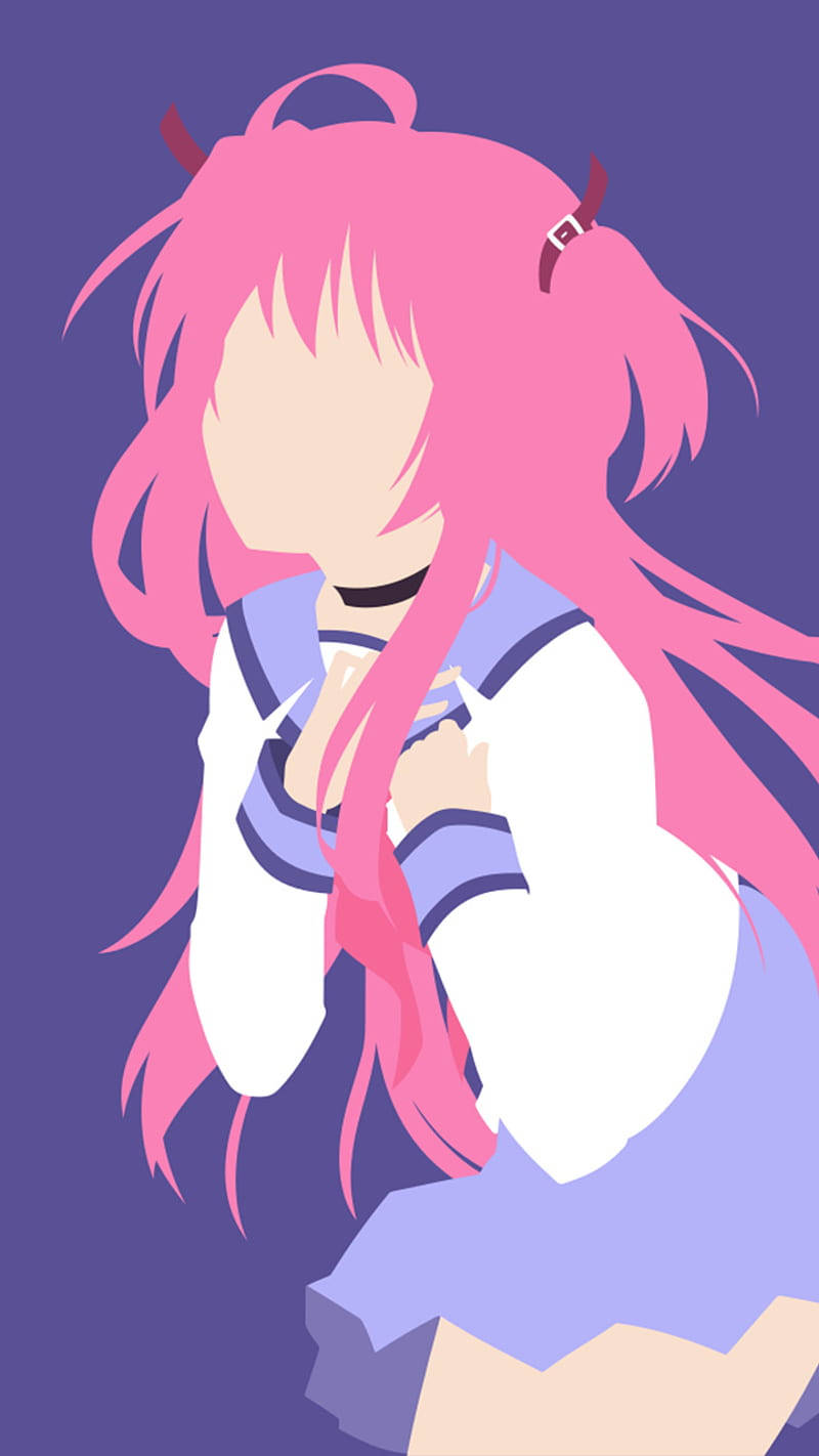 Minimalist Anime Phone Yui Angel Beats Wallpaper