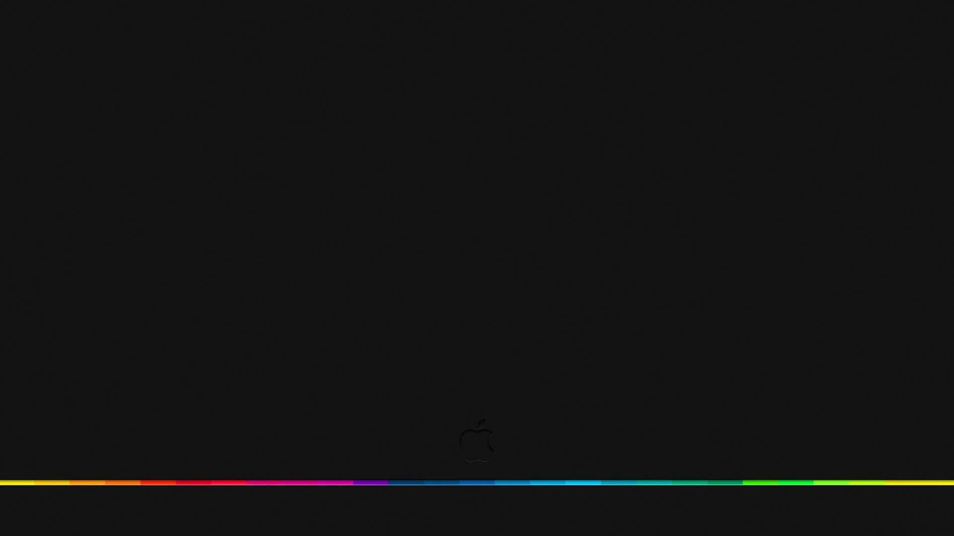Minimalist Black Cool Display With Rainbow Colored Line Wallpaper