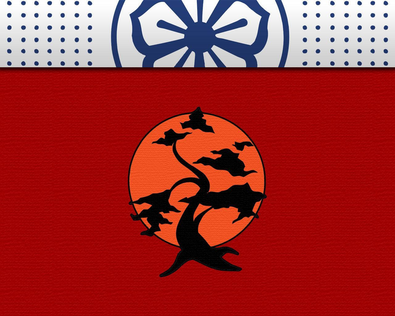 Minimalist Cobra Kai Black Tree Logo Wallpaper