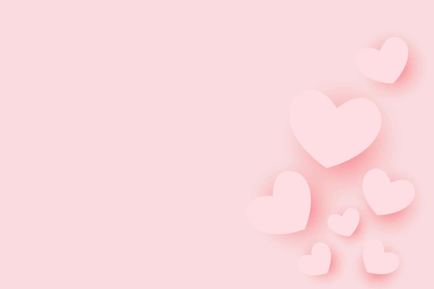 Minimalist Cute Valentines Pink Hearts Wallpaper