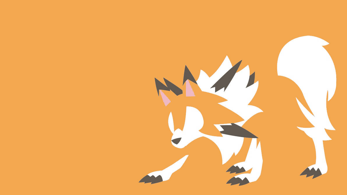 Minimalist Lycanroc Orange Wallpaper