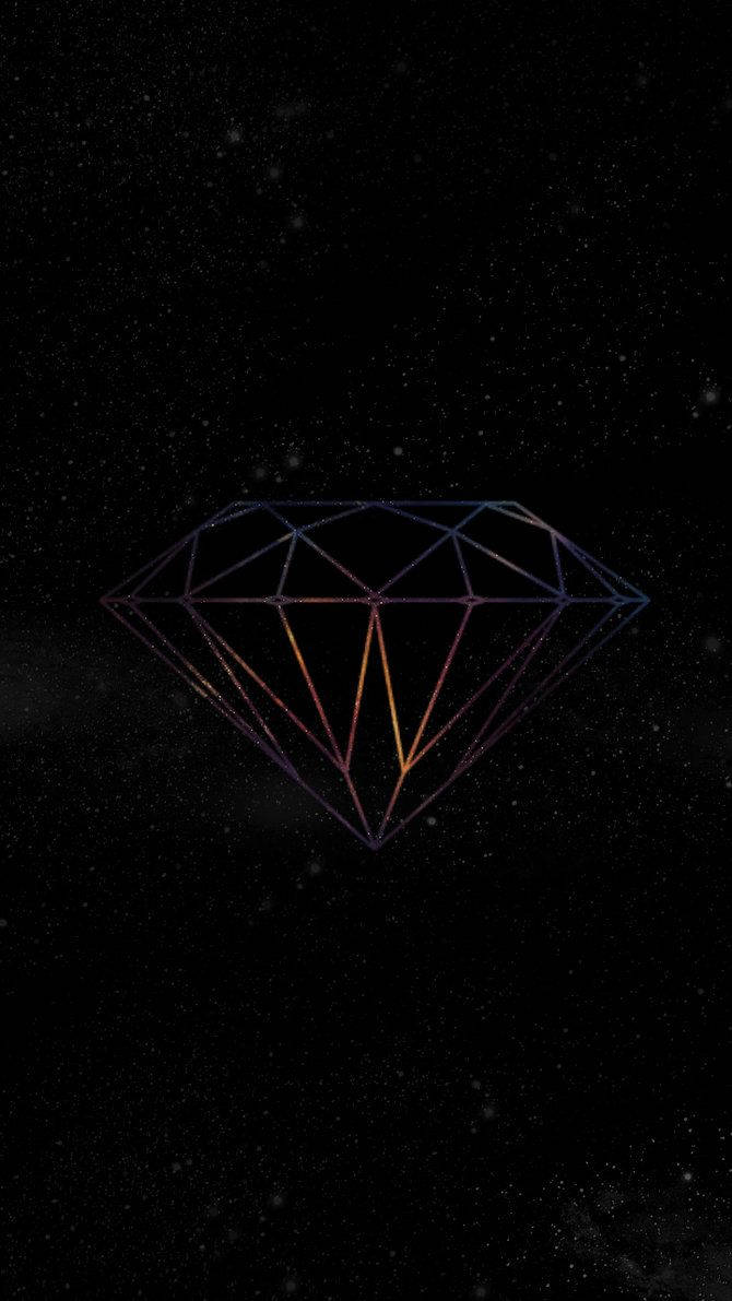 Minimalist Neon Diamond Galaxy Wallpaper