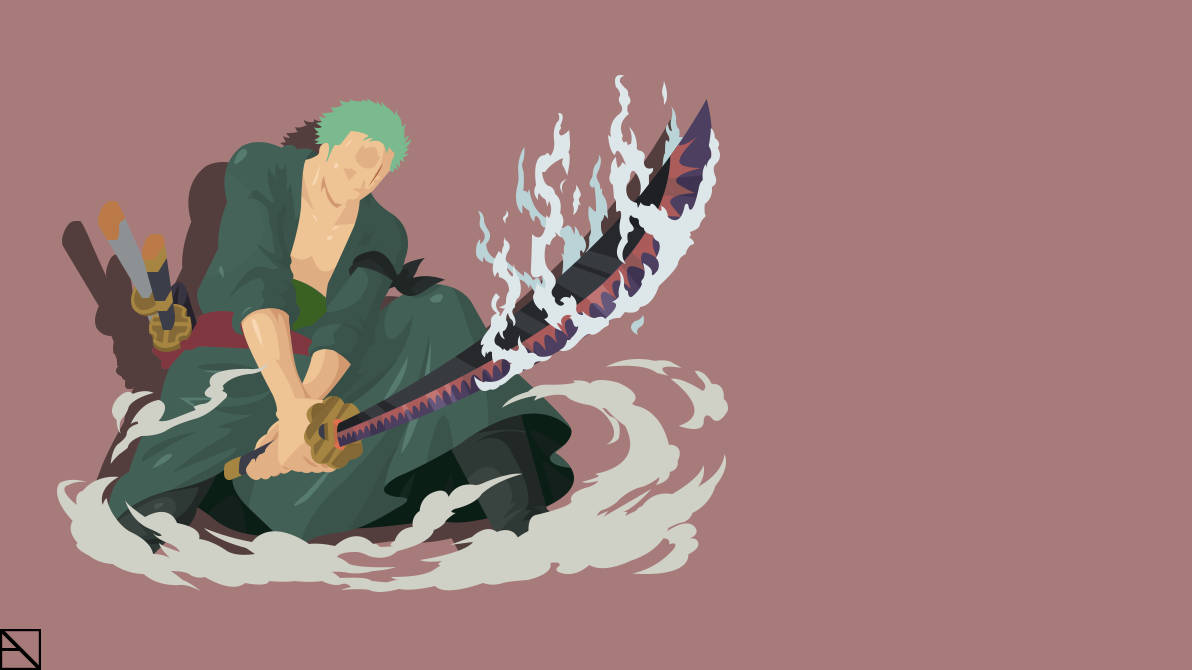 Minimalist One Piece Zoro 4k Wallpaper